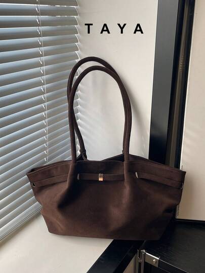 This Shoulder Bag Is Made Of Vintage-Fashioned Large-Capacity Suede Fabric, With Dual Handles And A Buckle Closure, Suitable For Travel, Shopping, And Dating. It Also Makes An Ideal Gift For Women, Especially For Teenagers, Female College Students, And Young Professional Women. It Is Perfectly Applicable For Office, School, Work, Business, Commuting, Outdoor Activities, Travel, And Outings. This Vintage-Style Bag Is Designed Specifically For Women. , Valentines Gifts