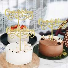 6PCS Acrylic Congratulations Cake Topper, Congrats 2025/Class Of 2025, 2025 Graduation Party Decorations{Inchcolor_nameinch:InchAcrylicGold-6pcsinch} - AkrilikEmas-6 pcs - View 6