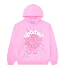 SP5DER 555 Streetwear  Hoodie,  Trap Rap - 淺粉色 - 查看 2