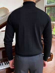 Jersey de cuello alto liso y casual de manga larga, para otoño/invierno