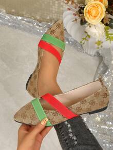 Bailarinas clásicas de moda para mujer de punta fina en negro, zapatos planos antideslizantes para exteriores, zapatillas de deporte de punta fina, mocasines, bailarinas, zapatos slip-on, bailarinas con correa elástica, bailarinas de corte bajo, bailarinas con estampado de leopardo, adecuados para fiestas, escuela, uso diario, fitness al aire libre, senderismo - Marrón - Ver 12