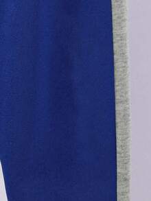 Boys' Letter Print Baseball Jacket And Pants Set - Blue - View 9