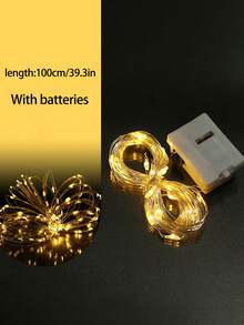 أضواء سلك النحاس LED، شريط إضاءة ملون جديد يعمل بالبطارية، مناسب للباقات والكيك والهدايا والديكور الخيزران والأعياد والمناسبات