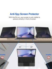 1pc Tempered Glass Screen Protector, For Galaxy Tab S7 11-Inch / S8 11-Inch / S9 11-Inch / A9+/S10/S10/S11, Anti-Scratch, Anti-Fingerprint, Smooth, Privacy Protection, Easy Installation Screen Protection Essentials, Applicable To Daily Shield, Office, Home Daily Shield Office Home Pad Screen Protector Pad Accessories Privacy Screen Protector Anti-Spy Waterproof Shockproof Anti-Fall Scratch Resistant - Black - View 4