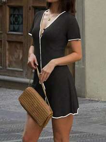 Robe de mode, bicolore, tissu confortable et doux, Noël Nouvel An