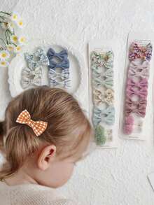 Bộ 10 kẹp tóc nơ dễ thương cho bé gái - Mũ đội đầu nơ đáng yêu, Kẹp tóc nơ mini kẻ caro và chấm bi dễ thương, Kẹp tóc nơ vải thủ công, Kẹp tóc cơ bản dễ thương, Kẹp tóc trẻ em, Phụ kiện hoạt hình Mũ đội đầu cho bé, Họa tiết bướm đáng yêu, Chất liệu Polyester mềm mại, Nhiều màu, Phụ kiện tóc thời trang sử dụng hàng ngày, Phù hợp với mọi mùa - Hoàn hảo để mặc thường ngày, Phụ kiện tóc cho bé gái - Nhiều màu - Xem 3