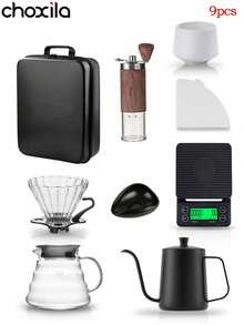 7/9/15pcs Choxila Pour Over Coffee Set Coffee Maker Kit, Portable V02 Hand Brew Drip Set With Tool Case, Coffee Accessories - 9件套裝 - 查看 6