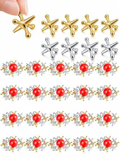 弹珠游戏（含橡胶球和金/银色金属弹珠）。一款趣味十足的复古游戏，是家庭聚会的完美之选。这款经典的弹珠游戏兼具娱乐性和技巧性。是圣诞节游戏之夜的理想礼物。