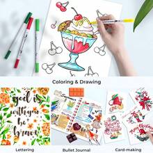 Ohuhu Markers For Adult Coloring Books No Bleeding 160 Colors Coloring Markers Water-Based Dual Tips Fineliner & Brush Drawing Pens Art Pens For Adults Sketch Journal - Maui - White - 160 色 - 查看 9