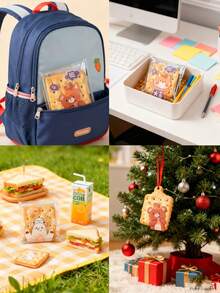 500个雪花图案糕点自粘袋，饼干包装袋，卡通自封袋，月饼牛轧糖烘焙透明袋 - 彩色 - 查看 7