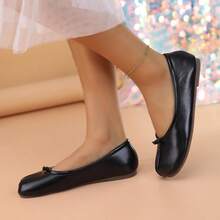 2025 New Black Soft Leather Split-Toe Mule Shoes | Retro Low-Cut Slip-On Shoes, Versatile For Commuting, Dating, Mid-Autumn Festival, National Day, Christmas, Halloween, Thanksgiving, Daily Wear - Black - View 4