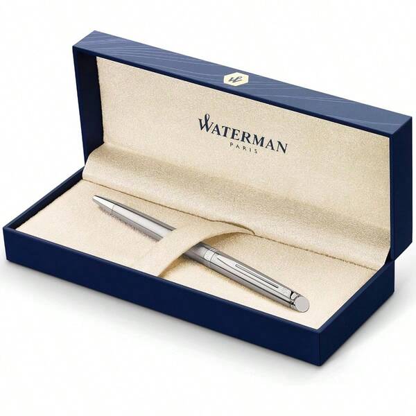 S0920470 Hémisphère Ballpoint Pen Stainless Steel With Chrome Trim Medium Point With Blue Ink Cartridge Gift Box