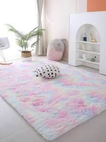 1 块毛绒地毯，防滑地毯，适用于家庭、客厅、卧室 - 彩色 - 查看 7