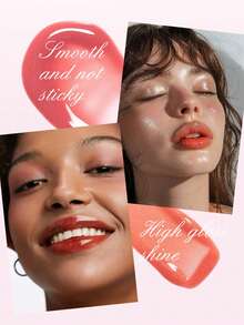 PEIEN Set de 6 aceites labiales con brillo espejo, nutritivos para dar volumen a los labios, de larga duración, adecuados para el cuidado de los labios de día y de noche, base de maquillaje - Multicolor - Ver 4
