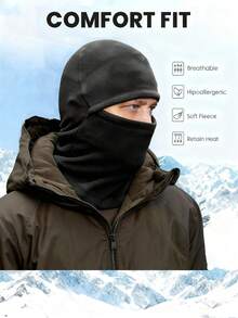 1pc 1pc Solid Color Balaclava Hat, Outdoor Winter Ski Mask, Warm Fleece Face Cover, Windproof Neck Gaiter, Windproof Dust Proof UV Protection Outdoor Ski Riding Essential, Holiday Essential