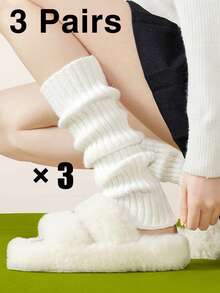 1双/2双装 40厘米薄款白色腿套，防滑宽松腿套，适合日常穿着，舒适保暖 - 白色 - 查看 8