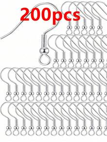 50pcs/Pack 20x20mm DIY Earring Findings Hook Earring Clasp Hook Components DIY Jewelry Making Accessories