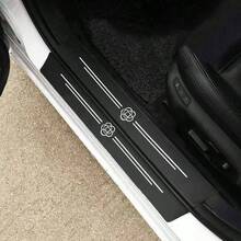 4 miếng dán bảo vệ ngưỡng cửa xe Camellia mới, miếng dán chống trầy xước bàn đạp chân bên trong, đa năng - màu đen - Xem 5
