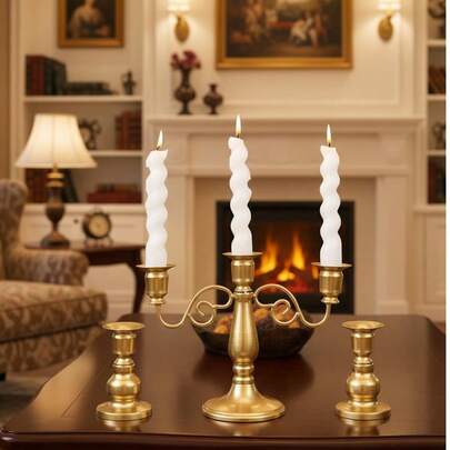 1件/套铁艺金属婚礼烛台，户外庭院装饰，办公桌装饰，香氛烛台，烛光晚餐，营造室内氛围，适用于婚礼、家庭聚会、派对、告白、餐桌装饰、家居装饰