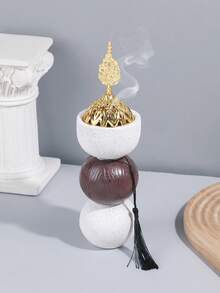 1 Piece/1 Set Modern Black-And-White Resin Cylinder Incense Burner, Which Combines The Functions Of An Exquisite And Stylish Bakhoor Burner And A Minimalist Bakhoor Holder. Mabkhara,Arabic Incense Holder - Multicolor - View 9
