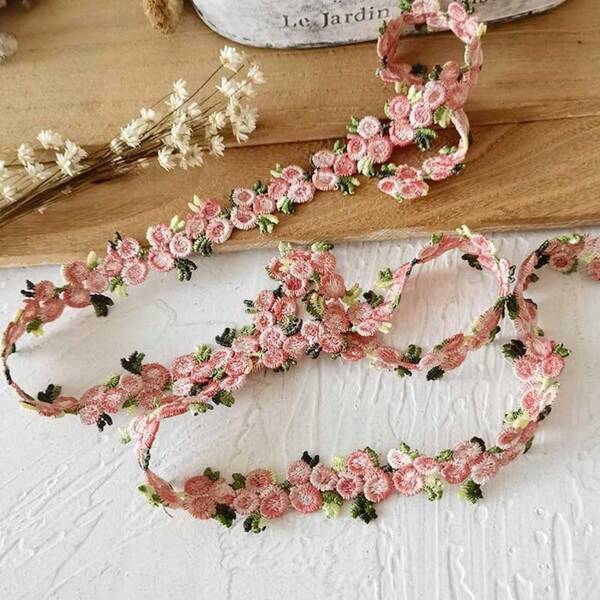 Cherry Blossom Decorative Ribbon, DIY Lace Applique Sewing Craft Lace Trim For Wedding Dress, DIY Party Decoration Clothing