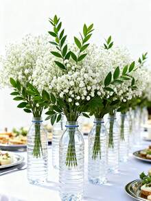 12/6pcs Artificial Baby's Breath Flowers, White Baby's Breath, Wedding Decor, Stem Bouquet, Realistic Touch, Suitable For Home & Office Decor, Flower Arrangement, Artificial Center Piece, Outdoor Garden & Yard Decor, Wedding Birthday Bride Gift Party Decoration - White - View 8