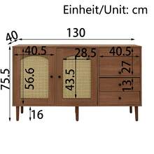 Country Style Sideboard With Rattan Doors – 130 X 75.5 X 40 – Magnetic Closure, Adjustable Shelves, Stable Structure – Elegant And Versatile Design [OLD SKU:WF298018019NAA] - 1 - 查看 3