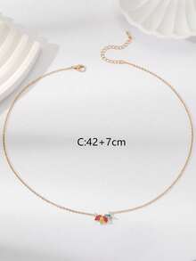 1pc Minimalist Leaf Crown Pendent Necklace For Women, Zirconia Gold Versatile Everyday & Party & Dating Women Necklace, Mom Gift , Girlfriend Gift, BBf Gift With Gift Box