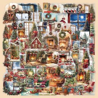 50Pcs Festival Watercolor Scene 2D Ins Aesthetic Stickers Gifts Humorous And Funny Stickers 90s Toys Stickers For Scrapbook Supplies Envelope, Water Bottle, Computer, Laptop, Phone, Luggage, Notebook, Fridge,Festival Party,Decoration