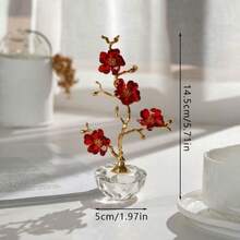 1pc Handmade Elegant Crystal Plum Blossom Decor - Home Decoration, Suitable For Living Room, Bedroom, Study, Dining Table, Christmas, Halloween, Valentine's Day, Mother's Day, Various Holiday Gifts