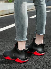 1 Pair Anti-Slip Short Rain Boots, Lightweight & Durable Waterproof Jelly Shoes, Outdoor Fashion Water Shoes For Men And Women, Couples Rainwear