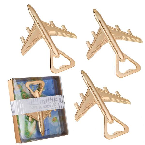 Flugzeug Flaschenöffner - Geschenke für Piloten - Flugzeug Dekoration - Geschenk für Veteranen - Flugzeug Bier Flaschenöffner in Geschenkbox - Perfektes Reisegeschenk (Drei Stile)