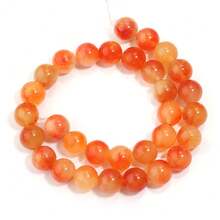 1 hạt đá mã não đỏ tự nhiên 4/6/8/10/12mm hạt rời thủ công thời trang DIY, thích hợp làm vòng tay, vòng cổ, trang sức, dây đeo điện thoại, móc khóa - Ngọc mã não - Xem 8