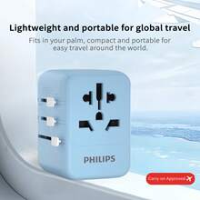 PHILIPS Multi-Country Travel Adapter Kit With 4 USB Smart Ports, Suitable For Business Travelers And Families, Desktop Charging Station, Compatible With Most Common Specifications. SPB1005B/93