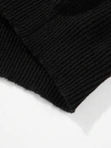 男士轻薄毛衣，时尚休闲针织套头衫，适合初秋穿着，长袖上衣 - 黑色 - 查看 5