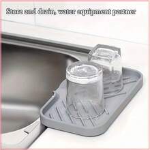 Silicone Sink Organizer - Kitchen Dish Sponge Holder, Soap Dispenser And Scrub Tray, Bathroom Tray