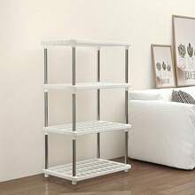 1 PC Waterproof 4-Tier Multipurpose Plastic Storage Organizer Rack - Versatile Shelving Unit For Kitchen, Bathroom, Bedroom, Office, Garage - Multicolor - View 1