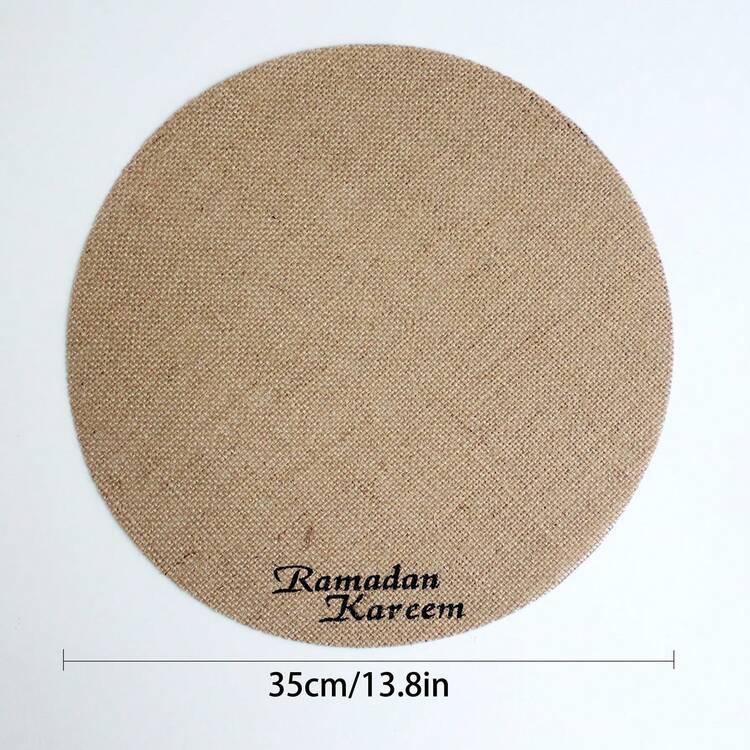 10Pcs Round Linen Jute Table Placemat,Flowerpot Mat,Heat Insulation Dining Table Pad For Kitchen And Restaurant,Wedding Tablecloth,Wedding Decor,Home Decor ,Room Decor, Suitable For Wedding Party, Birthday Party, Family Gathering, Restaurant Decoration,Restaurant Decoration Gift,Eid Al-Fitr Table Decorations, Islamic Muslim Party Supplies, Ramadan Kareem Celebration Accessories, Eid Al Adha Gifts. ﻿ - Multicolor - View 4