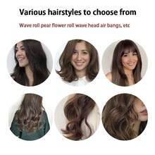 Juego de 12 piezas de tenacillas de rizar transparentes, pinza de rizar, un tubo, un juego de pinzas, raíces del cabello, tenacillas de rizar esponjosas, rodillo de flequillo de aire, rodillo de cabello autoadhesivo, sin gancho y bucle de permanente - Multicolor - Ver 8