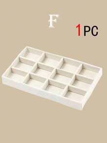 1/9pcs Velvet Jewelry Tray, Jewelry Display Box, Stackable Jewelry Organizer Tray, Removable Compartments For Earrings, Rings, Necklaces, Bracelets, Lipsticks, Watches, Brooches, Hair Clips, Suitable For Home Decor, Vanity, Bedroom Drawer - Multicolor - View 9