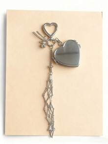 带心形星形钥匙扣的金属唇膏盒 - 不锈钢材质，唇膏收纳盒 / 钥匙圈 / 袖珍镜，适合女性 / 学生、学校 / 工作 / 社交活动、感恩节 / 秋季、友谊礼物 / 惊喜礼物，别致实用（金属钥匙扣 / 唇膏盒 / 化妆盒 / 送给她的礼物 / 学生配饰 / 时尚配饰） - 彩色 - 查看 12