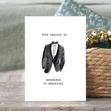 1 Pc Groomsmen Proposal Card With Will You Be My Groomsman Best Man Invitation Design Wedding Party Gift Perfect For Proposal Card Gift Card Greeting Card Thank You Card Birthday Card Christmas Card Wedding Party Graduation Party Any Occasion With Envelope - 彩色 - 查看 3