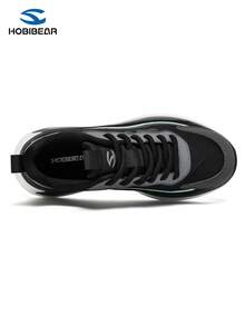 HOBIBEAR (Order 1 Size Up For Wide Feet) 1 Pair High-Quality Women's Running Shoes/Men's Sneakers, Comfortable, Lightweight, Durable Rubber Outsole, Soft Leather Upper, Cushioned Sole, Suitable For Outdoor, Hiking, Walking - Black and Gray - View 5