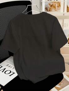 Camiseta de Hombre Estampada con Calavera Pirata y Huesos Cruzados,Diseño Casual y Original,220g ,Ideal para un Look Moderno y Atrevido - Negro - Ver 2