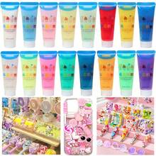 3 Bottles/Set Candy Color Simulated Cream Gel, Colorful Cream Clay DIY Phone Case Tools/Handmade Decor, Silicone Cream Adhesive For DIY Jewelry Making, Phone Case, Hair Clip Crafts