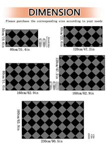 1 块毛绒地毯，防滑地毯，适用于家庭、客厅、卧室 - 彩色 - 查看 3