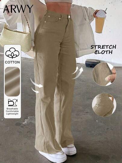 ARWY 修身时尚百搭纯色弹力水洗牛仔直筒牛仔裤，优雅休闲，适合返校、独立日、晚宴约会、日常穿着，四季皆宜。