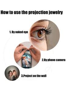 Customized Projection Photo Heart Pendant Necklace, Stainless Steel Wave Chain Necklace, Girlfriend, Wife Birthday, Anniversary, Valentine's Day, New Year Gift, Casual, Cute, Customized, Personalized, Unique, Suitable For Girlfriend, Mother, Family, Friend, Daughter, Anniversary, Valentine's Day, Mother's Day, Birthday, Graduation, Daily Wear, Wedding, Prom, Personalized Jewelry, Christmas Gift - Multicolor-style 3 - View 6