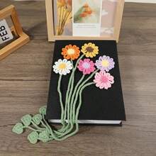 6 Pack Flower Crochet BookmarksDaisy Sunflower Bookmark For Women Personalized Crochet For Book Lovers And Teachers - Mulitycolor - View 3