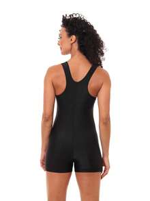 Nexis Macaquinho Feminino Short Fitness Academia Perninha Forrado - Preto/Amarelo/Roxo - Visão 4